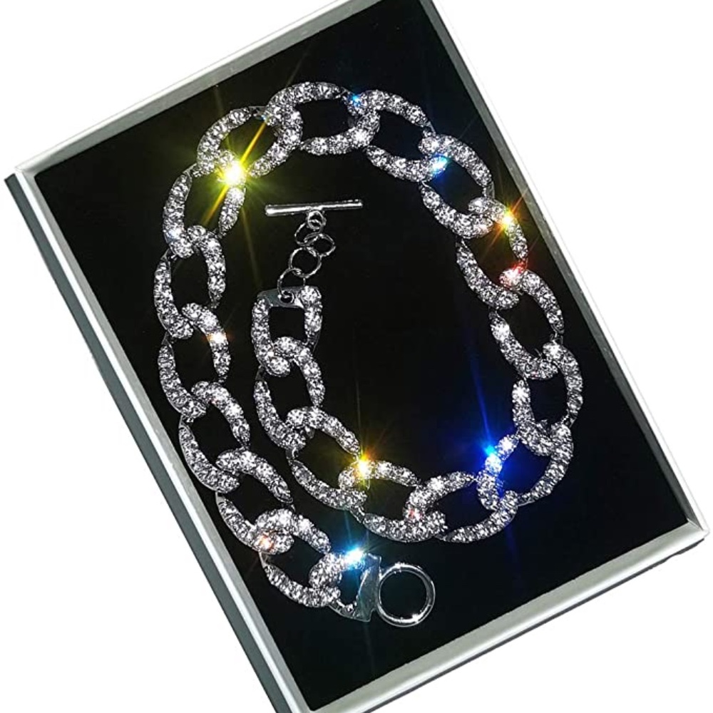 18k Platinum White Gold Plated Iced Out chain - Picture 1 of 4
